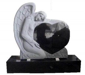 Headstones mourning angel