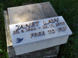 Plaque with bronze lettering