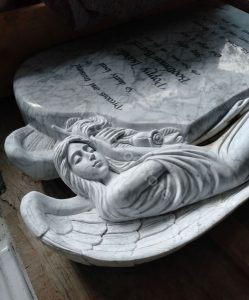 Angel Headstone Carving