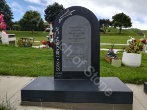 Elevated Script Headstone