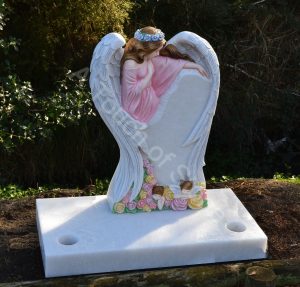 Pink Angel Headstone